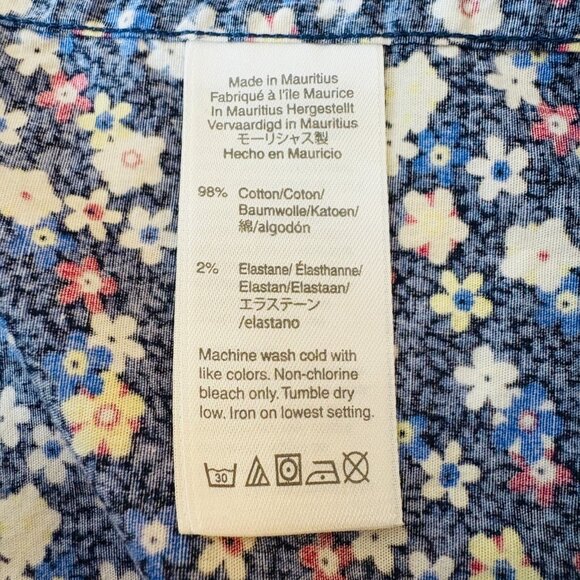 J Crew Mens Slim Fit Short Sleeve Cotton Poplin Shirt Blue Ditzy Floral Size XXL - Picture 11 of 14